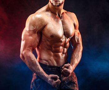 bodybuilder with very low body fat