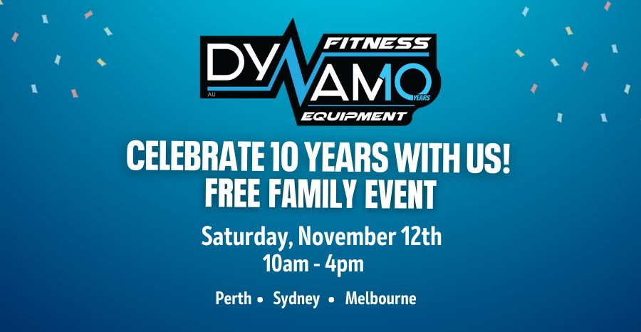 dynamo fitness equipment 10yr birthday event