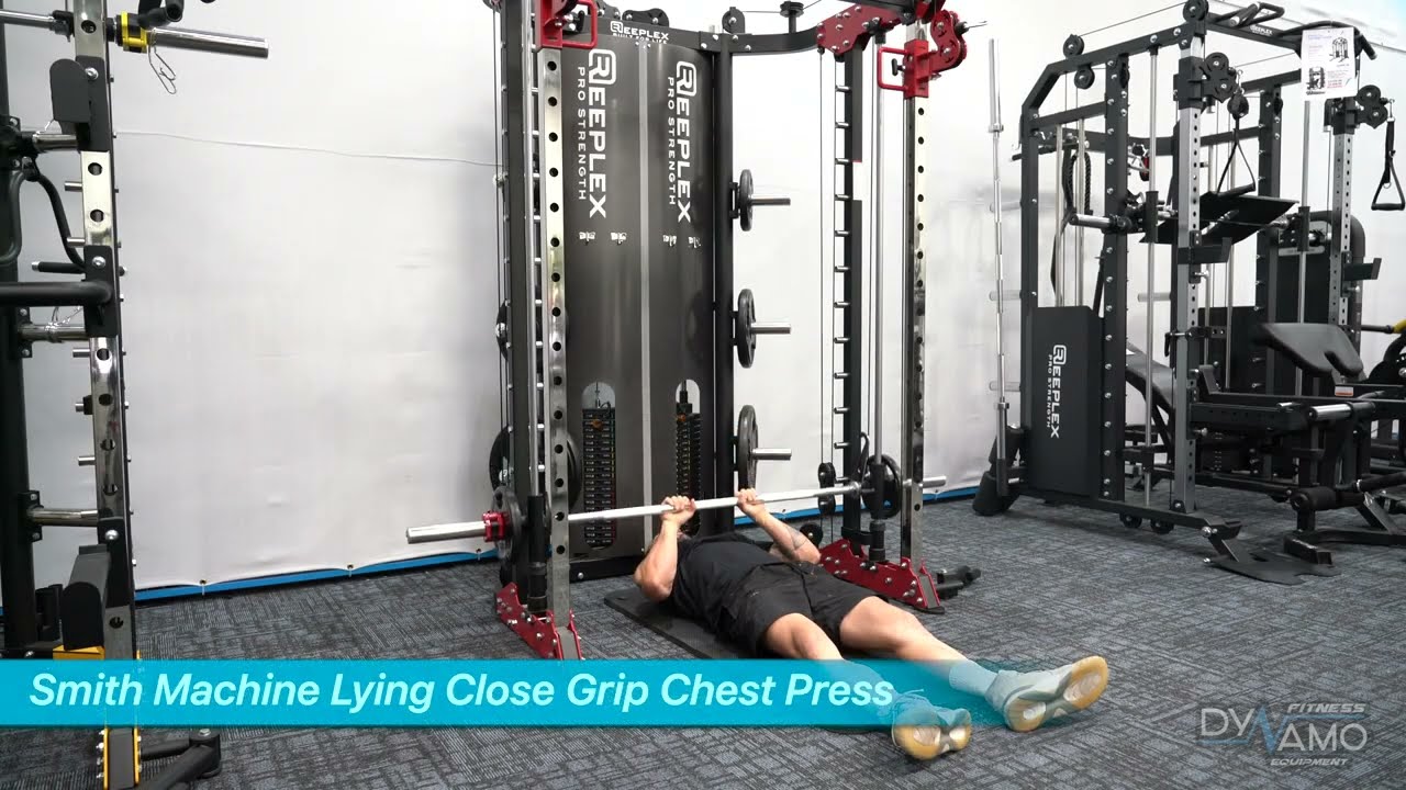 Smith Machine Lying Close Grip Chest Press Exercises