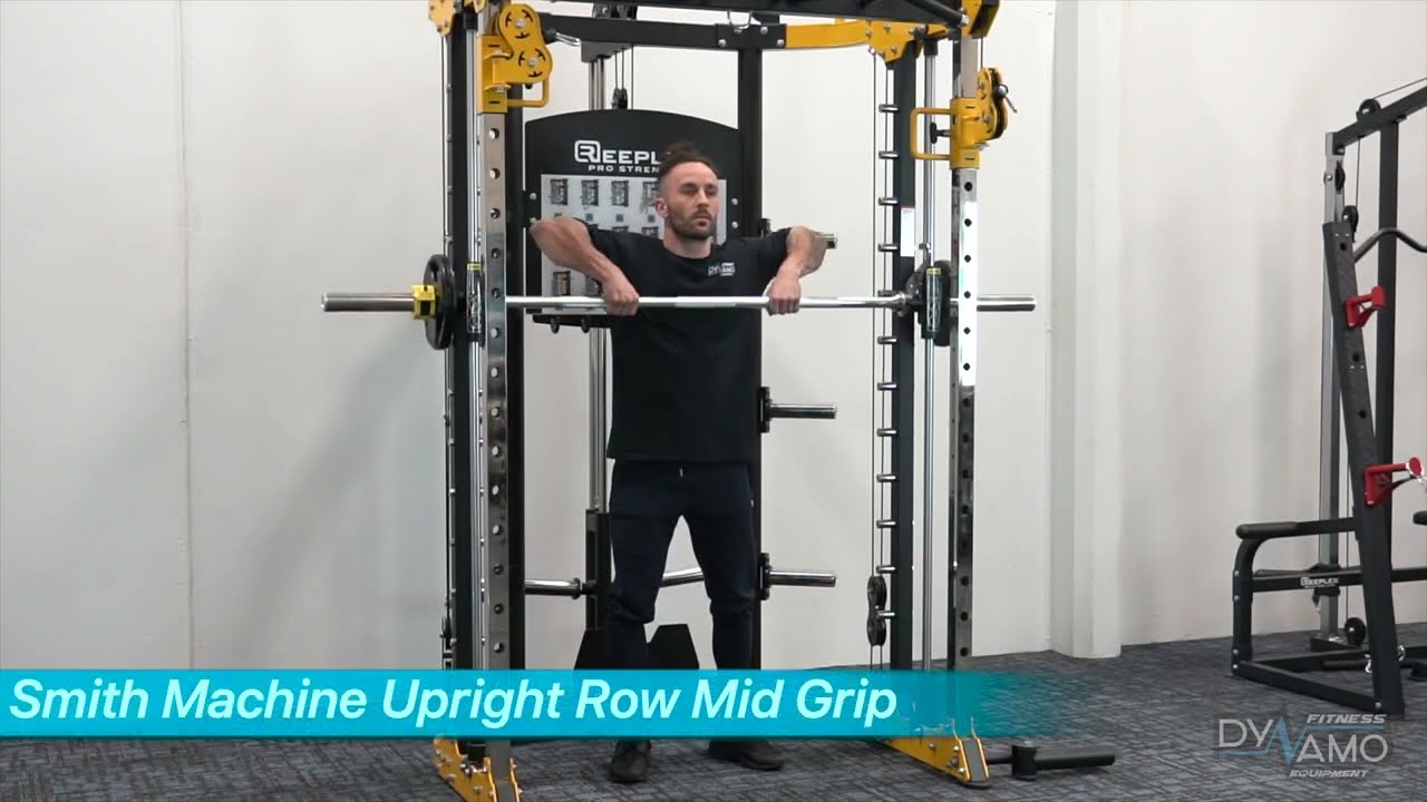 Smith Machine Mid Grip Upright Row Exercises