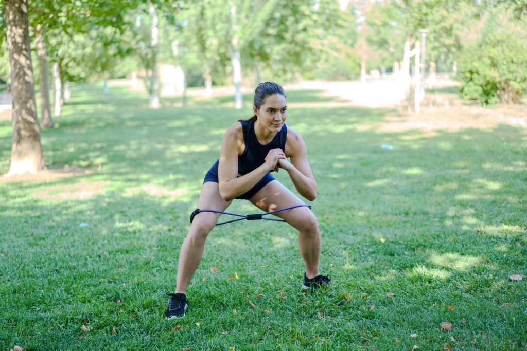 resistance band squat